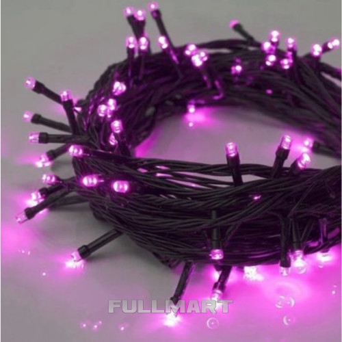 Новогодяя Гирлянда Нить Xmas Розовая 600 LED Зеленый провод 35 м 